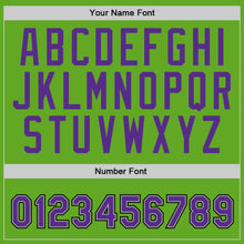 Load image into Gallery viewer, Custom Stitched Neon Green Purple-Gray Sports Pullover Sweatshirt Hoodie