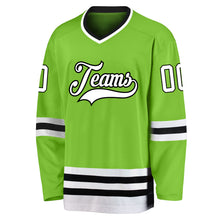 Load image into Gallery viewer, Custom Neon Green White-Black Hockey Jersey
