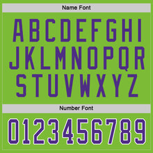 Load image into Gallery viewer, Custom Neon Green Purple-White Hockey Jersey