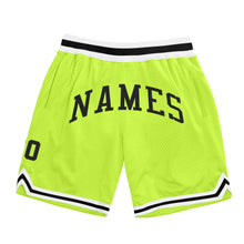 Load image into Gallery viewer, Custom Neon Green Black-White Authentic Throwback Basketball Shorts