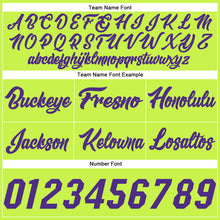 Load image into Gallery viewer, Custom Neon Green Purple-White Authentic Throwback Basketball Shorts