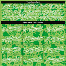 Load image into Gallery viewer, Custom Neon Green Neon Green-White 3D Pattern Design Authentic St. Patrick's Day Baseball Jersey
