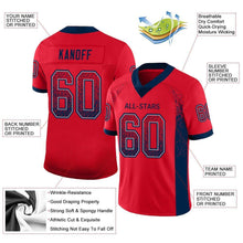 Load image into Gallery viewer, Custom Scarlet Navy-Gray Drift Fashion Football Jersey