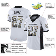 Load image into Gallery viewer, Custom White Black-Vegas Gold Drift Fashion Football Jersey