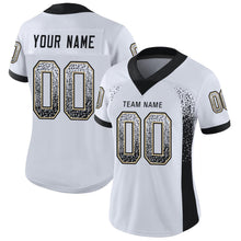 Load image into Gallery viewer, Custom White Black-Vegas Gold Drift Fashion Football Jersey