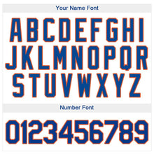 Load image into Gallery viewer, Custom White Royal Pinstripe Royal-Orange Baseball Jersey