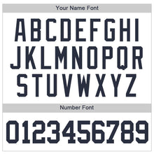 Load image into Gallery viewer, Custom White Navy Pinstripe Navy Baseball Jersey