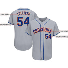 Load image into Gallery viewer, Custom Gray Royal-Orange Baseball Jersey
