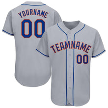 Load image into Gallery viewer, Custom Gray Royal-Orange Baseball Jersey