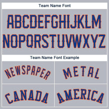 Load image into Gallery viewer, Custom Gray Royal-Orange Baseball Jersey