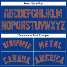 Load image into Gallery viewer, Custom Royal Gray-Orange Baseball Jersey