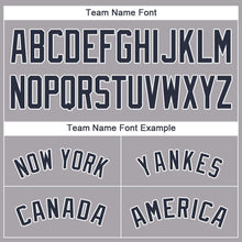Load image into Gallery viewer, Custom Gray Navy-White Baseball Jersey