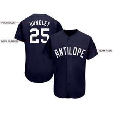 Load image into Gallery viewer, Custom Navy White Baseball Jersey