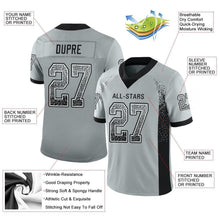 Load image into Gallery viewer, Custom Silver Black-White Drift Fashion Football Jersey