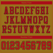 Load image into Gallery viewer, Custom Old Gold Red-Black Mesh Authentic Football Jersey - Fcustom