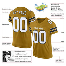 Load image into Gallery viewer, Custom Old Gold White-Black Mesh Authentic Football Jersey - Fcustom