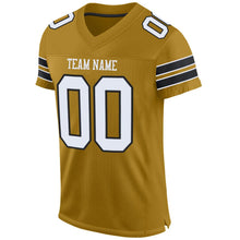 Load image into Gallery viewer, Custom Old Gold White-Black Mesh Authentic Football Jersey - Fcustom