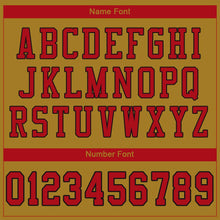 Load image into Gallery viewer, Custom Old Gold Red-Black Mesh Authentic Football Jersey - Fcustom