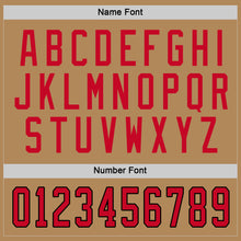 Load image into Gallery viewer, Custom Old Gold Red-Black Hockey Jersey