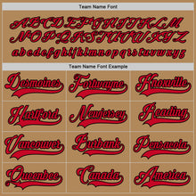 Load image into Gallery viewer, Custom Old Gold Red-Black Hockey Jersey