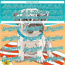 Load image into Gallery viewer, Custom Old Gold Teal-White 3D Pattern Design Puppy Pug Authentic Baseball Jersey