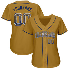 Load image into Gallery viewer, Custom Old Gold Navy-White Authentic Drift Fashion Baseball Jersey