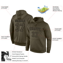 Load image into Gallery viewer, Custom Stitched Olive Olive-Black Sports Pullover Sweatshirt Salute To Service Hoodie