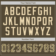 Load image into Gallery viewer, Custom Olive Camo-City Cream Authentic American Flag Fashion Salute To Service Baseball Jersey