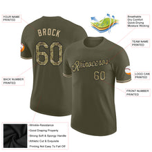 Load image into Gallery viewer, Custom Olive Camo-Black Performance Salute To Service T-Shirt