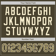 Load image into Gallery viewer, Custom Olive Camo-Cream Authentic Throwback Rib-Knit Salute To Service Baseball Jersey Shirt