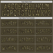 Load image into Gallery viewer, Custom Olive Camo-Black Authentic Throwback Rib-Knit Salute To Service Baseball Jersey Shirt