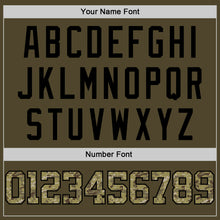 Load image into Gallery viewer, Custom Olive Camo-Black Authentic Throwback Salute To Service Basketball Jersey