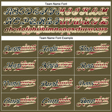 Load image into Gallery viewer, Custom Olive Vintage USA Flag-Cream Authentic Salute To Service Baseball Jersey