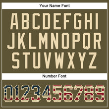 Load image into Gallery viewer, Custom Olive Vintage USA Flag-Cream Authentic Salute To Service Baseball Jersey