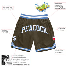 Load image into Gallery viewer, Custom Olive White-Light Blue Authentic Throwback Salute To Service Basketball Shorts