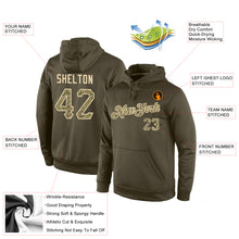 Load image into Gallery viewer, Custom Stitched Olive Camo-Cream Sports Pullover Sweatshirt Salute To Service Hoodie
