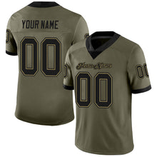 Load image into Gallery viewer, Custom Olive Black-Old Gold Mesh Salute To Service Football Jersey