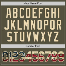 Load image into Gallery viewer, Custom Olive Vintage USA Flag-Cream Performance Salute To Service T-Shirt