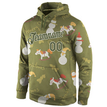 Load image into Gallery viewer, Custom Stitched Olive Olive-White Christmas 3D Sports Pullover Sweatshirt Salute To Service Hoodie