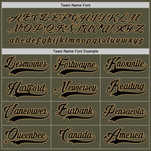 Load image into Gallery viewer, Custom Olive Black-Old Gold Salute To Service Hockey Jersey