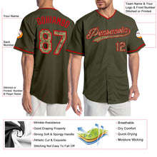 Load image into Gallery viewer, Custom Olive Cmao-Red Authentic Salute To Service Baseball Jersey