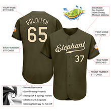 Load image into Gallery viewer, Custom Olive Cream-Black Authentic Salute To Service Baseball Jersey