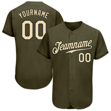 Load image into Gallery viewer, Custom Olive Cream-Black Authentic Salute To Service Baseball Jersey