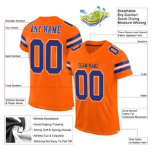 Load image into Gallery viewer, Custom Orange Royal-White Mesh Authentic Football Jersey - Fcustom