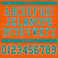 Load image into Gallery viewer, Custom Orange Aqua-White Mesh Authentic Football Jersey - Fcustom