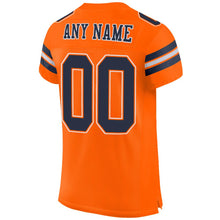 Load image into Gallery viewer, Custom Orange Navy-White Mesh Authentic Football Jersey - Fcustom
