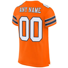 Load image into Gallery viewer, Custom Orange White-Navy Mesh Authentic Football Jersey - Fcustom