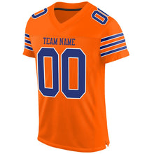 Load image into Gallery viewer, Custom Orange Royal-White Mesh Authentic Football Jersey - Fcustom