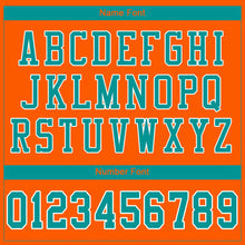 Load image into Gallery viewer, Custom Orange Aqua-White Mesh Authentic Football Jersey - Fcustom