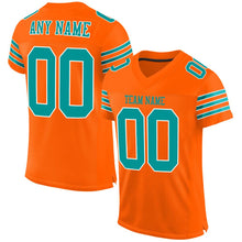 Load image into Gallery viewer, Custom Orange Aqua-White Mesh Authentic Football Jersey - Fcustom